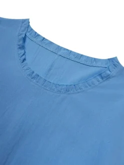 Women's Cotton Linen Dress Casual Dress Maxi Long Dress Cotton Basic Casual Outdoor Daily Vacation Crew Neck Pocket Half Sleeve Summer Spring 2023 Loose Fit Black Yellow Blue Plain S M L XL 2XL -Party Prom Dresses Sales Store uwvwgu1683609684561