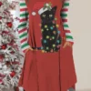 Women's Christmas Work Dress Casual Dress Fashion Winter DressDaily Midi Dress Pocket Print Crew Neck Long Sleeve Cat Snowflake Regular Fit White Wine Red Fall Winter S M L XL XXL