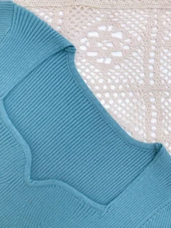 Women's Sweater Dress Jumper Dress Casual Dress Midi Dress Fashion Pure Color Outdoor Daily Vacation Going Out V Neck Long Sleeve Patchwork 2023 Regular Fit Black Pink Blue S M -Party Prom Dresses Sales Store uypgti1695268446422