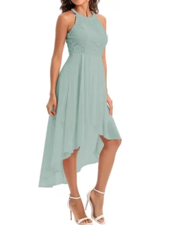 Women's Party Dress Lace Dress Homecoming Dress Midi Dress Pink Wine Purple Sleeveless Pure Color Lace Summer Spring Crew Neck Party Birthday Evening Party Wedding Guest 2023 S M L XL 2XL -Party Prom Dresses Sales Store valgwr1675674072775