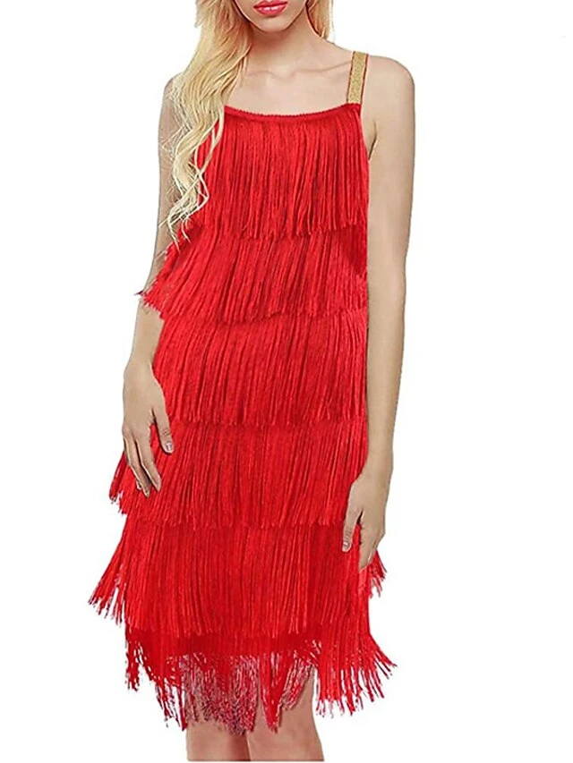 Women's Party Dress Black Dress Wedding Guest Fringe Dress Cocktail Dress Homecoming Dress Mini Dress Black White Red Sleeveless Tassel Winter Spaghetti Strap 2 Women's Party Dress Black Dress Wedding Guest Fringe Dress Cocktail Dress Homecoming Dress Mini Dress Black White Red Sleeveless Tassel Winter Spaghetti Strap - Image 2