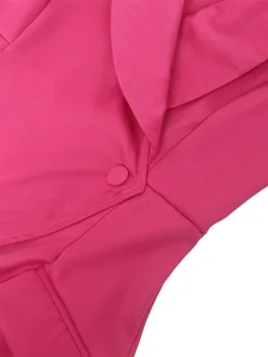 Women's Prom Dress Party Dress Wedding Guest Dress Long Dress Maxi Dress Rose Long Sleeve Color Block Ruched Fall Winter Autumn V Neck Fashion Winter Dress Wedding Guest Evening Party 2023 S M L XL -Party Prom Dresses Sales Store viiedx1695030114103