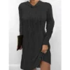 Women's Sweater Dress Winter Dress Jumper Dress Mini Dress Lace Up Ribbed Street Daily Holiday Fashion Modern Hooded Long Sleeve 2023 Loose Fit Dark Brown Pea Green Black Color S M L XL 2XL Size