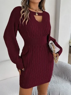 Women's Sweater Dress Jumper Dress Casual Dress Mini Dress Fashion Pure Color Outdoor Daily Going Out Crew Neck Long Sleeve Cut Out 2023 Loose Fit Wine Khaki Gray S M L 27 Women's Sweater Dress Jumper Dress Casual Dress Mini Dress Fashion Pure Color Outdoor Daily Going Out Crew Neck Long Sleeve Cut Out 2023 Loose Fit Wine Khaki Gray S M L -Party Prom Dresses Sales Store vlvvzv1695643842689