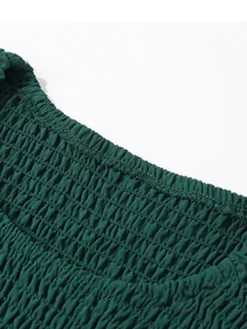 Women's Work Dress Casual Dress Swing Dress Fashion Office Daily Workfashion Midi Dress Ruched Crew Neck Long Sleeve Plain Slim Green Fall Winter S M L XL -Party Prom Dresses Sales Store vnjaqf1695096221830