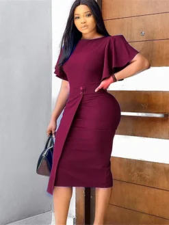 Women's Party Dress Shift Dress Green Dress Midi Dress Wine Blue Purple Short Sleeve Pure Color Ruffle Summer Spring Crew Neck Stylish Slim 2023 S M L XL XXL 3XL 11 Women's Party Dress Shift Dress Green Dress Midi Dress Wine Blue Purple Short Sleeve Pure Color Ruffle Summer Spring Crew Neck Stylish Slim 2023 S M L XL XXL 3XL -Party Prom Dresses Sales Store vpghnt1631609448300