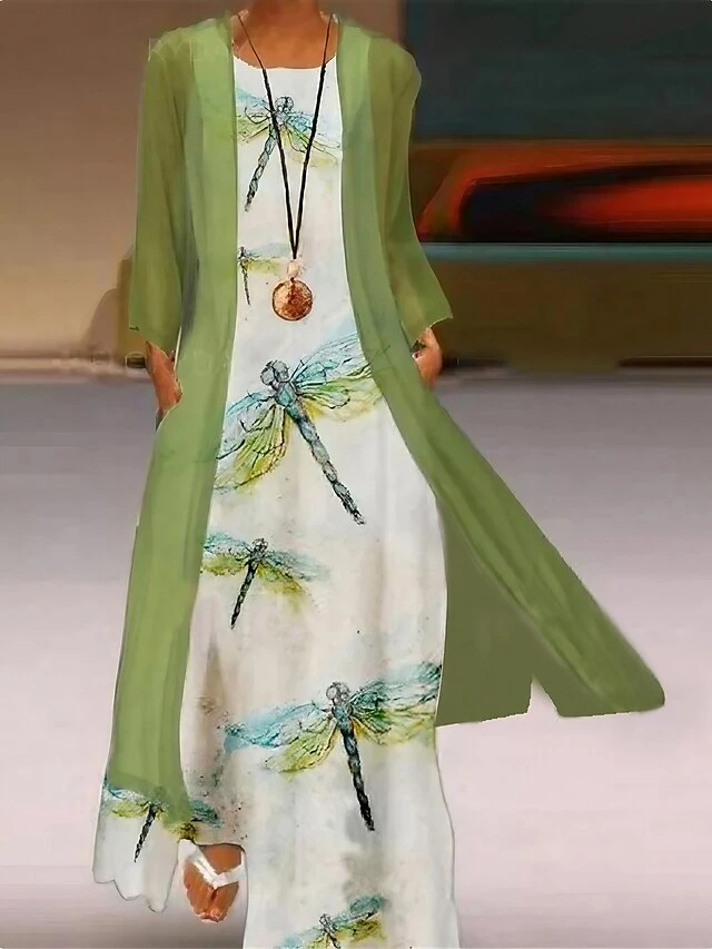 Women's Dress Set Two Piece Dress Church Dress Long Dress Maxi Dress White Red Blue Long Sleeve Floral Print Summer Spring Crew Neck Modern Winter Dress Fall Dress Loose Fit 2023 M L XL XXL 3XL 4XL 1 Women's Dress Set Two Piece Dress Church Dress Long Dress Maxi Dress White Red Blue Long Sleeve Floral Print Summer Spring Crew Neck Modern Winter Dress Fall Dress Loose Fit 2023 M L XL XXL 3XL 4XL