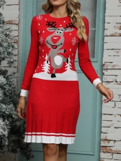 Women's Christmas Dress Sweater Dress Christmas Sweater Dress Midi Dress Ugly Graphic Tree Letter Outdoor Christmas Casual Holiday Crew Neck Long Sleeve 2023 Regular Fit White Wine Red S M L XL 22 Women's Christmas Dress Sweater Dress Christmas Sweater Dress Midi Dress Ugly Graphic Tree Letter Outdoor Christmas Casual Holiday Crew Neck Long Sleeve 2023 Regular Fit White Wine Red S M L XL -Party Prom Dresses Sales Store vxrcgg1696925863516