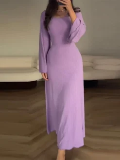 Women's Work Dress Casual Dress A Line Dress Fashion Winter Dress Daily Flared Sleeve Long Dress Maxi Dress Patchwork Crew Neck Long Sleeve Plain Regular Fit Black Pink Purple Fall Winter S M L XL 10 Women's Work Dress Casual Dress A Line Dress Fashion Winter Dress Daily Flared Sleeve Long Dress Maxi Dress Patchwork Crew Neck Long Sleeve Plain Regular Fit Black Pink Purple Fall Winter S M L XL -Party Prom Dresses Sales Store vzrrii1697003398030