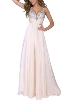 Women‘s Party Dress Wedding Guest Dress Sequin Dress Long Dress Maxi Dress Photo Color Sleeveless Color Block Sequins Spring Summer V Neck Party Party Spring Dress Slim 2023 S M L XL