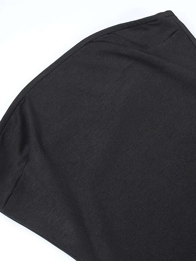 Women's Fringe Dress Bodycon Midi Dress White Black Sleeveless Pure Color Backless Tassel Fringe Spring Summer Strapless Stylish Elegant Sexy Slim 2022 S M L / Party Dress 8 Women's Fringe Dress Bodycon Midi Dress White Black Sleeveless Pure Color Backless Tassel Fringe Spring Summer Strapless Stylish Elegant Sexy Slim 2022 S M L / Party Dress - Image 8