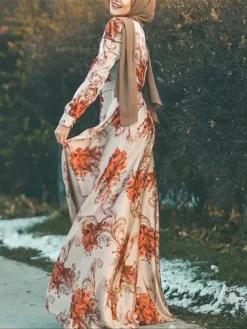 Women's Work Dress Swing Dress Semi Formal Dress Fashion Long Dress Maxi Dress Print Crew Neck Long Sleeve Print Loose Fit White Yellow Red Fall Winter S M L XL XXL -Party Prom Dresses Sales Store whpnqy1693533751859