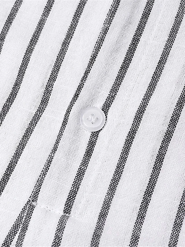 Women's Shirt Dress Casual Dress Cotton Linen Dress Midi Dress Linen / Cotton Blend Modern Casual Outdoor Daily Vacation Shirt Collar Button Print Long Sleeve Summer Spring Fall 2023 Loose Fit Black 8 Women's Shirt Dress Casual Dress Cotton Linen Dress Midi Dress Linen / Cotton Blend Modern Casual Outdoor Daily Vacation Shirt Collar Button Print Long Sleeve Summer Spring Fall 2023 Loose Fit Black - Image 8