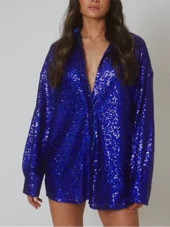 Women's Shirt Dress Party Dress Sequin Dress Mini Dress Light Pink Blue Green Long Sleeve Pure Color Sequins Spring Fall Winter Shirt Collar Fashion Winter Dress Vacation Fall Dress 2023 S M L 17 Women's Shirt Dress Party Dress Sequin Dress Mini Dress Light Pink Blue Green Long Sleeve Pure Color Sequins Spring Fall Winter Shirt Collar Fashion Winter Dress Vacation Fall Dress 2023 S M L -Party Prom Dresses Sales Store wndbln1641466635911