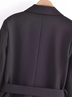 Women's Work Dress Blazer Dress Semi Formal Dress Fashion Office Daily Workfashion Mini Dress Button Pocket Shirt Collar Long Sleeve Plain Loose Fit Black Green Fall S M L -Party Prom Dresses Sales Store wpwvut1695030987551