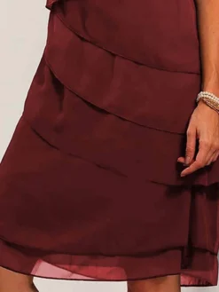 Women's Party Dress Cocktail Dress Wedding Guest Dress Midi Dress Wine Short Sleeve Pure Color Patchwork Summer Spring Fall Crew Neck Fashion Wedding Guest Vacation Summer Dress S M L XL 2XL 3XL -Party Prom Dresses Sales Store wsqqky1684382191250