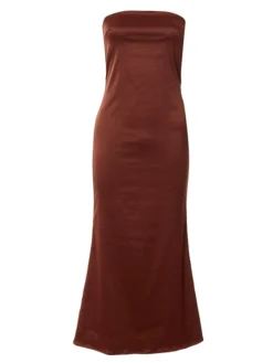 Women‘s Prom Party Dress Wedding Guest Stain Maxi Long Dress Pink Yellow Brown Sleeveless Pure Color Backless Spring Summer Strapless Sexy Mature Party Slim 2023 S M L -Party Prom Dresses Sales Store wthjhq1657621991629