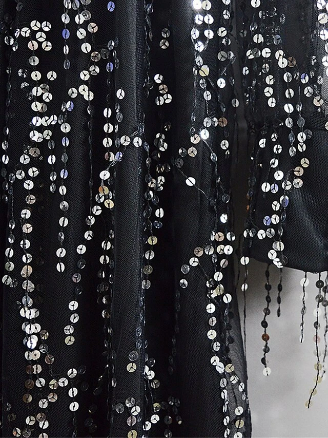 Women's Prom Dress Party Dress Fringe Dress Long Dress Maxi Dress Black Beige Long Sleeve Pure Color Sequins Summer Spring V Neck Party 2023 S M L XL 2XL 13 Women's Prom Dress Party Dress Fringe Dress Long Dress Maxi Dress Black Beige Long Sleeve Pure Color Sequins Summer Spring V Neck Party 2023 S M L XL 2XL - Image 13