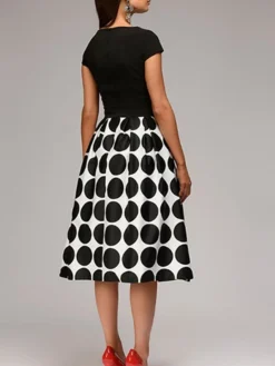 Women's Casual Dress Swing Dress Midi Dress Black Red Blue Short Sleeve Polka Dot Print Summer Spring Crew Neck Classic Party 2023 S M L XL XXL 9 Women's Casual Dress Swing Dress Midi Dress Black Red Blue Short Sleeve Polka Dot Print Summer Spring Crew Neck Classic Party 2023 S M L XL XXL -Party Prom Dresses Sales Store wvsjsh1633679263115