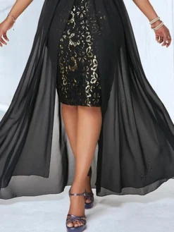 Women's Prom Dress Party Dress Wedding Guest Dress Long Dress Maxi Dress Black 3/4 Length Sleeve Pure Color Patchwork Spring Fall Winter Crew Neck Party Wedding Guest Evening Party 2023 S M L XL XXL 5 Women's Prom Dress Party Dress Wedding Guest Dress Long Dress Maxi Dress Black 3/4 Length Sleeve Pure Color Patchwork Spring Fall Winter Crew Neck Party Wedding Guest Evening Party 2023 S M L XL XXL -Party Prom Dresses Sales Store xecjsn1697444371268