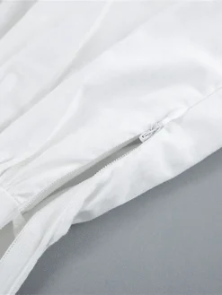 Women's Work Dress Casual Dress White Dress Fashion Daily Puff Sleeve Mini Dress Ruched Button V Neck 3/4 Length Sleeve Plain Regular Fit White Fall Winter S M L -Party Prom Dresses Sales Store xgsoba1695645266995