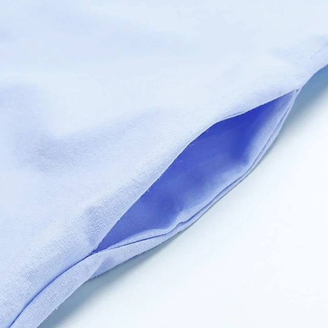 Women's Cotton Dress Pajamas Nightgown Nighty Pure Color Retro Comfort Home Daily Stand Collar Long Sleeve Button Summer Fall Spring White Blue 4 Women's Cotton Dress Pajamas Nightgown Nighty Pure Color Retro Comfort Home Daily Stand Collar Long Sleeve Button Summer Fall Spring White Blue - Image 4