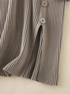 Women's Sweater Dress Jumper Dress Winter Dress Mini Dress Warm Plain Outdoor Daily Vacation Going Out Turtleneck Long Sleeve Button 2023 Slim Black Brown Khaki One Size -Party Prom Dresses Sales Store xiehug1697767801909