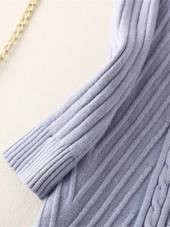 Women's Sweater Dress Jumper Dress Winter Dress Mini Dress Warm Plain Outdoor Daily Vacation Going Out Turtleneck Long Sleeve Ruffle 2023 Slim Black Blue Apricot One Size -Party Prom Dresses Sales Store xitqsd1697711285015