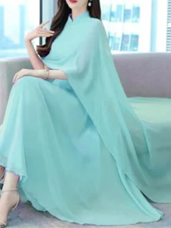 Women's Two Piece Dress Set Casual Dress Outdoor Daily Streetwear Modern Ruched Midi Dress V Neck 3/4 Length Sleeve Plain Regular Fit White Light Green Dark Pink Summer Spring S M L XL XXL -Party Prom Dresses Sales Store xjzvxt1678430737469