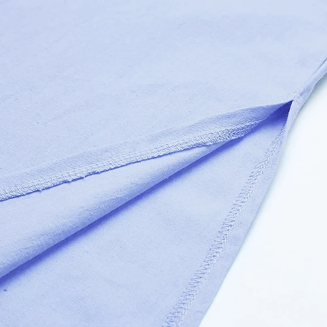 Women's Cotton Dress Pajamas Nightgown Nighty Pure Color Retro Comfort Home Daily Stand Collar Long Sleeve Button Summer Fall Spring White Blue 5 Women's Cotton Dress Pajamas Nightgown Nighty Pure Color Retro Comfort Home Daily Stand Collar Long Sleeve Button Summer Fall Spring White Blue - Image 5