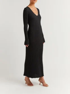 Women's Sweater Dress Winter Dress Jumper Dress Long Dress Maxi Dress Active Pure Color Outdoor Casual Holiday Vacation V Neck Long Sleeve 2023 Regular Fit Black White Apricot S M L XL XXL 3XL -Party Prom Dresses Sales Store xofnqh1696991846467