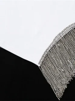 Women's Party Dress Fringe Dress Homecoming Dress Mini Dress Black White Sleeveless Pure Color Tassel Fringe Summer Spring Spaghetti Strap Hot Slim 2023 S M L -Party Prom Dresses Sales Store xqlstj1652347350785