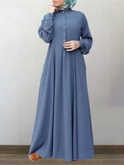 Women's Work Dress Swing Dress Semi Formal Dress Fashion Long Dress Maxi Dress Ruched Button Crew Neck Long Sleeve Plain Loose Fit Wine Blue Green Fall Winter S M L XL XXL 15 Women's Work Dress Swing Dress Semi Formal Dress Fashion Long Dress Maxi Dress Ruched Button Crew Neck Long Sleeve Plain Loose Fit Wine Blue Green Fall Winter S M L XL XXL -Party Prom Dresses Sales Store xunnpe1693300596984