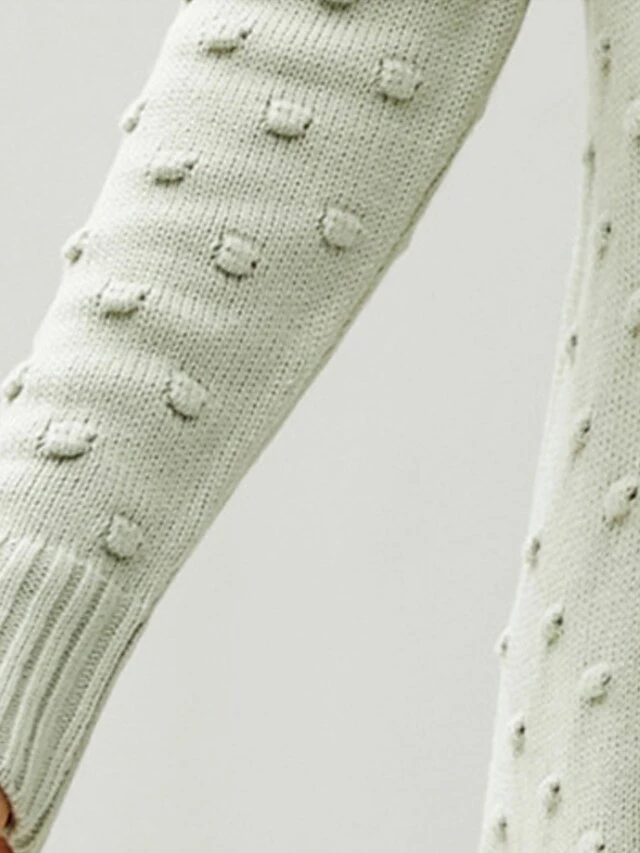 Women's Sweater Dress Winter Dress Jumper Dress Mini Dress Split Outdoor Street Daily Fashion Streetwear Turtleneck Long Sleeve 2023 Regular Fit White Green Color S M L XL Size 10 Women's Sweater Dress Winter Dress Jumper Dress Mini Dress Split Outdoor Street Daily Fashion Streetwear Turtleneck Long Sleeve 2023 Regular Fit White Green Color S M L XL Size - Image 10