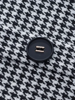 Women's Work Dress Sheath Dress Semi Formal Dress Fashion Midi Dress Button Pocket Crew Neck 3/4 Length Sleeve Houndstooth Regular Fit Black Fall Winter S M L XL -Party Prom Dresses Sales Store xvezun1692603092639