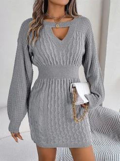 Women's Sweater Dress Jumper Dress Casual Dress Mini Dress Fashion Pure Color Outdoor Daily Going Out Crew Neck Long Sleeve Cut Out 2023 Loose Fit Wine Khaki Gray S M L 34 Women's Sweater Dress Jumper Dress Casual Dress Mini Dress Fashion Pure Color Outdoor Daily Going Out Crew Neck Long Sleeve Cut Out 2023 Loose Fit Wine Khaki Gray S M L -Party Prom Dresses Sales Store xvyhli1695643848820