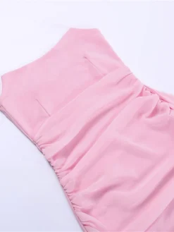 Women's Party Dress Homecoming Dress Cocktail Dress Mini Dress Pink Rose Sleeveless Pure Color Backless Spring Fall Winter Strapless Fashion Winter Dress Wedding Guest Vacation 2023 S M L -Party Prom Dresses Sales Store yanzbi1692786386478