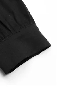 Women's Work Dress Casual Dress Black Dress Fashion Office Daily Workfashion Midi Dress Lace Up Button Shirt Collar Long Sleeve Plain Loose Fit Black Fall Winter S M L XL -Party Prom Dresses Sales Store yfoydn1695105093850