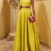 Women's Dress Set Two Piece Dress Swing Dress Long Dress Maxi Dress Yellow Short Sleeve Pure Color Ruffle Spring Summer Crew Neck Party Party 2023 S M L XL