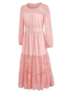 Women's Prom Dress Party Dress Lace Dress Long Dress Maxi Dress Black Pink Red Long Sleeve Pure Color Lace Spring Fall Winter Crew Neck Fashion Winter Dress Birthday Evening Party 2023 S M L XL XXL 25 Women's Prom Dress Party Dress Lace Dress Long Dress Maxi Dress Black Pink Red Long Sleeve Pure Color Lace Spring Fall Winter Crew Neck Fashion Winter Dress Birthday Evening Party 2023 S M L XL XXL -Party Prom Dresses Sales Store yhzmgu1692341640123