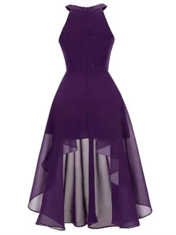 Women's Party Dress Lace Dress Homecoming Dress Midi Dress Pink Wine Purple Sleeveless Pure Color Lace Summer Spring Crew Neck Party Birthday Evening Party Wedding Guest 2023 S M L XL 2XL -Party Prom Dresses Sales Store yqapir1675674071167