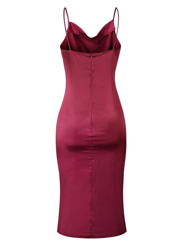 Women's Party Dress Satin Dress Emerald Green Dress Midi Dress Black Wine Gold Sleeveless Pure Color Backless Summer Spring Spaghetti Strap Stylish 2023 S M L XL 20 Women's Party Dress Satin Dress Emerald Green Dress Midi Dress Black Wine Gold Sleeveless Pure Color Backless Summer Spring Spaghetti Strap Stylish 2023 S M L XL - Image 20