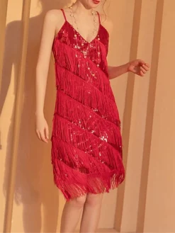 Women‘s Retro 1920s Fringe Dress Black Dress Midi Dress Party Cocktail Party Sequins Tassel Fringe Plain Spaghetti Strap Sleeveless Regular Fit Summer Spring 2023 Red XS S M L 28 Women‘s Retro 1920s Fringe Dress Black Dress Midi Dress Party Cocktail Party Sequins Tassel Fringe Plain Spaghetti Strap Sleeveless Regular Fit Summer Spring 2023 Red XS S M L -Party Prom Dresses Sales Store ytzugx1677150203608