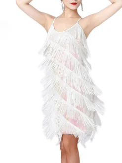 Women's Party Dress Fringe Dress Sequin Dress Midi Dress Silver Black White Sleeveless Pure Color Sequins Summer Spring Fall Spaghetti Strap Fashion Party Vacation Summer Dress 2022 S M L XL XXL 3XL -Party Prom Dresses Sales Store yyidva1639557632910