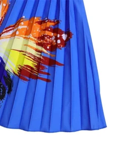 Women's Two Piece Dress Set Casual Dress Skirt Set Outdoor Vacation Streetwear Casual Pleated Print Midi Dress Crew Neck Short Sleeve Butterfly Slim Blue Summer Spring S M L XL XXL -Party Prom Dresses Sales Store yyjmpi1685013587974