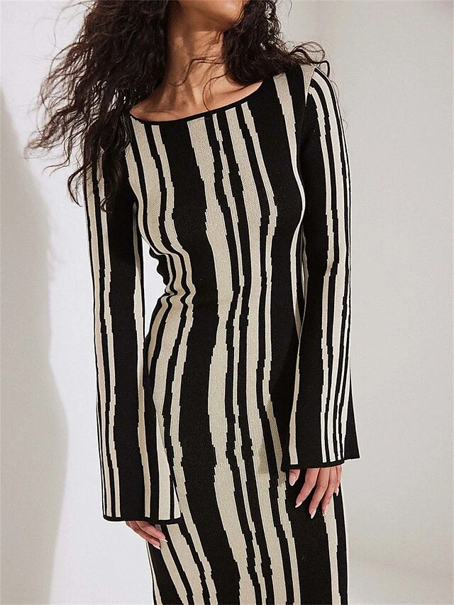 Women's Sweater Dress Winter Dress Jumper Dress Long Dress Maxi Dress Fashion Print Outdoor Daily Holiday Date Crew Neck Long Sleeve Print 2023 Slim Black Blue S M L 1 Women's Sweater Dress Winter Dress Jumper Dress Long Dress Maxi Dress Fashion Print Outdoor Daily Holiday Date Crew Neck Long Sleeve Print 2023 Slim Black Blue S M L