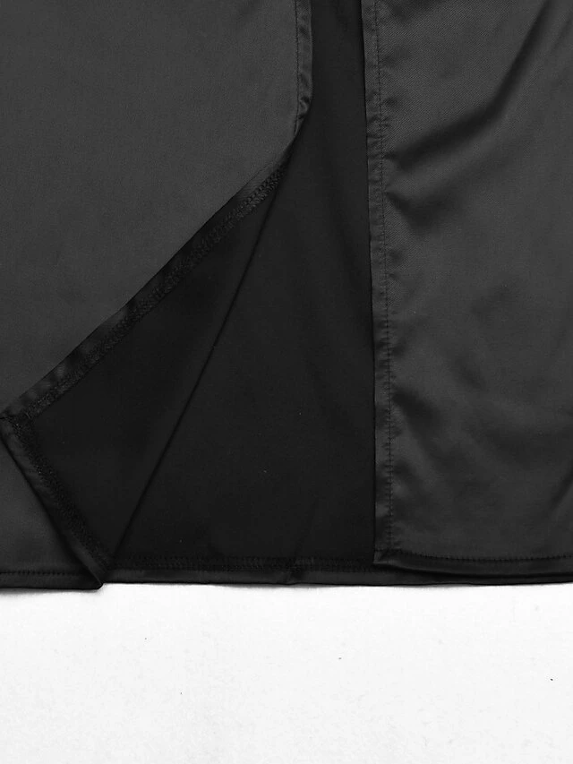 Women's Party Dress Satin Maxi Long Dress Green Short Sleeve Pure Color Split Cold Shoulder Spring Summer Off Shoulder Elegant Sexy Party 2023 S M L 6 Women's Party Dress Satin Maxi Long Dress Green Short Sleeve Pure Color Split Cold Shoulder Spring Summer Off Shoulder Elegant Sexy Party 2023 S M L - Image 6