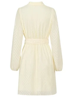 Women's Work Dress Casual Dress Sheath Dress Fashion Office Daily Workfashion Mini Dress Lace Up Ruched V Neck Long Sleeve Plain Loose Fit Black Wine Apricot Fall Winter S M L XL -Party Prom Dresses Sales Store zdpmfx1695363034062