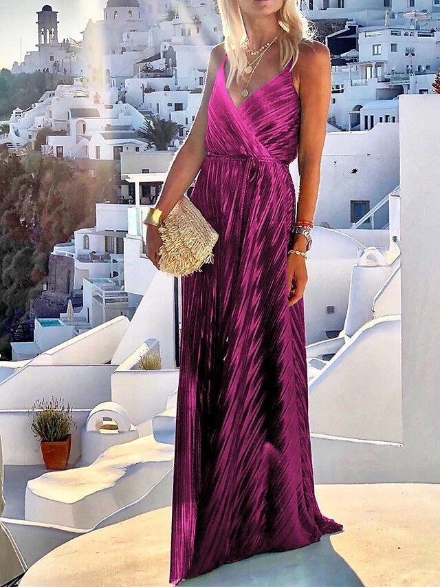 Women's Long Dress Maxi Dress Party Dress Casual Dress Swing Dress Plain Fashion Casual Outdoor Daily Holiday Ruched Sleeveless Strap Dress Loose Fit Dark Green Purple Dark Blue Spring S M L XL 6 Women's Long Dress Maxi Dress Party Dress Casual Dress Swing Dress Plain Fashion Casual Outdoor Daily Holiday Ruched Sleeveless Strap Dress Loose Fit Dark Green Purple Dark Blue Spring S M L XL - Image 6