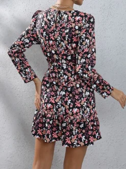Women's Work Dress Sheath Dress Semi Formal Dress Fashion Mini Dress Lace Up Print Crew Neck Long Sleeve Floral Loose Fit Black Fuchsia Brown Fall S M L XL XXL 19 Women's Work Dress Sheath Dress Semi Formal Dress Fashion Mini Dress Lace Up Print Crew Neck Long Sleeve Floral Loose Fit Black Fuchsia Brown Fall S M L XL XXL -Party Prom Dresses Sales Store zfotyg1693300582455